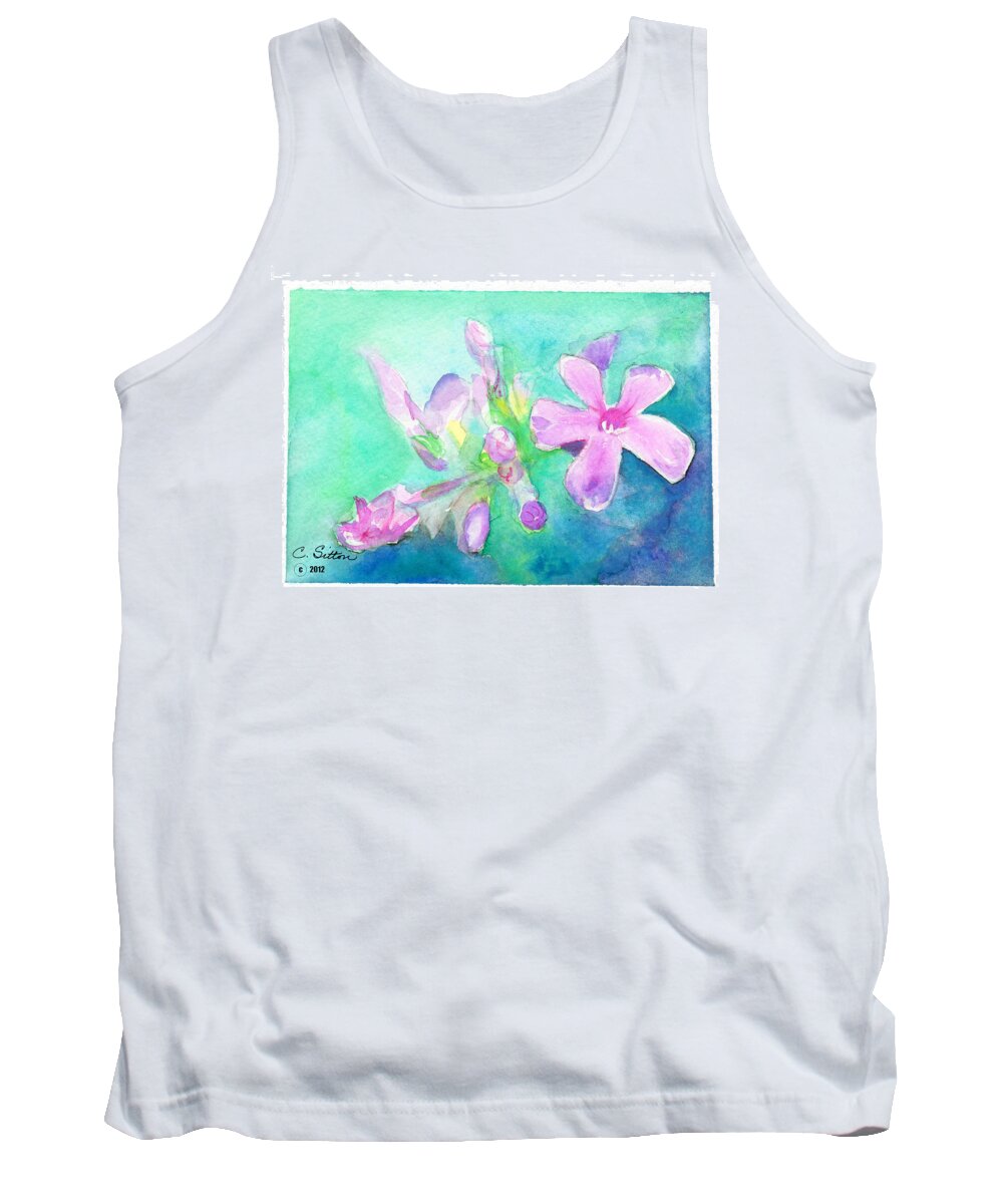 C Sitton Painting Paintings Tank Top featuring the painting Tropical Flowers by C Sitton