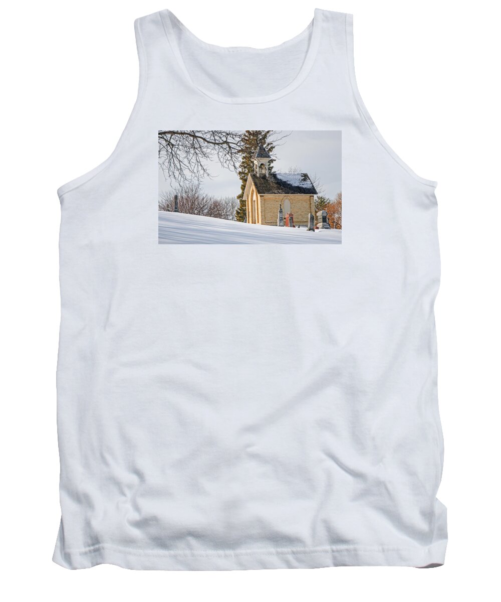 Chapel Tank Top featuring the photograph Union Cemetery Chapel by Susan McMenamin