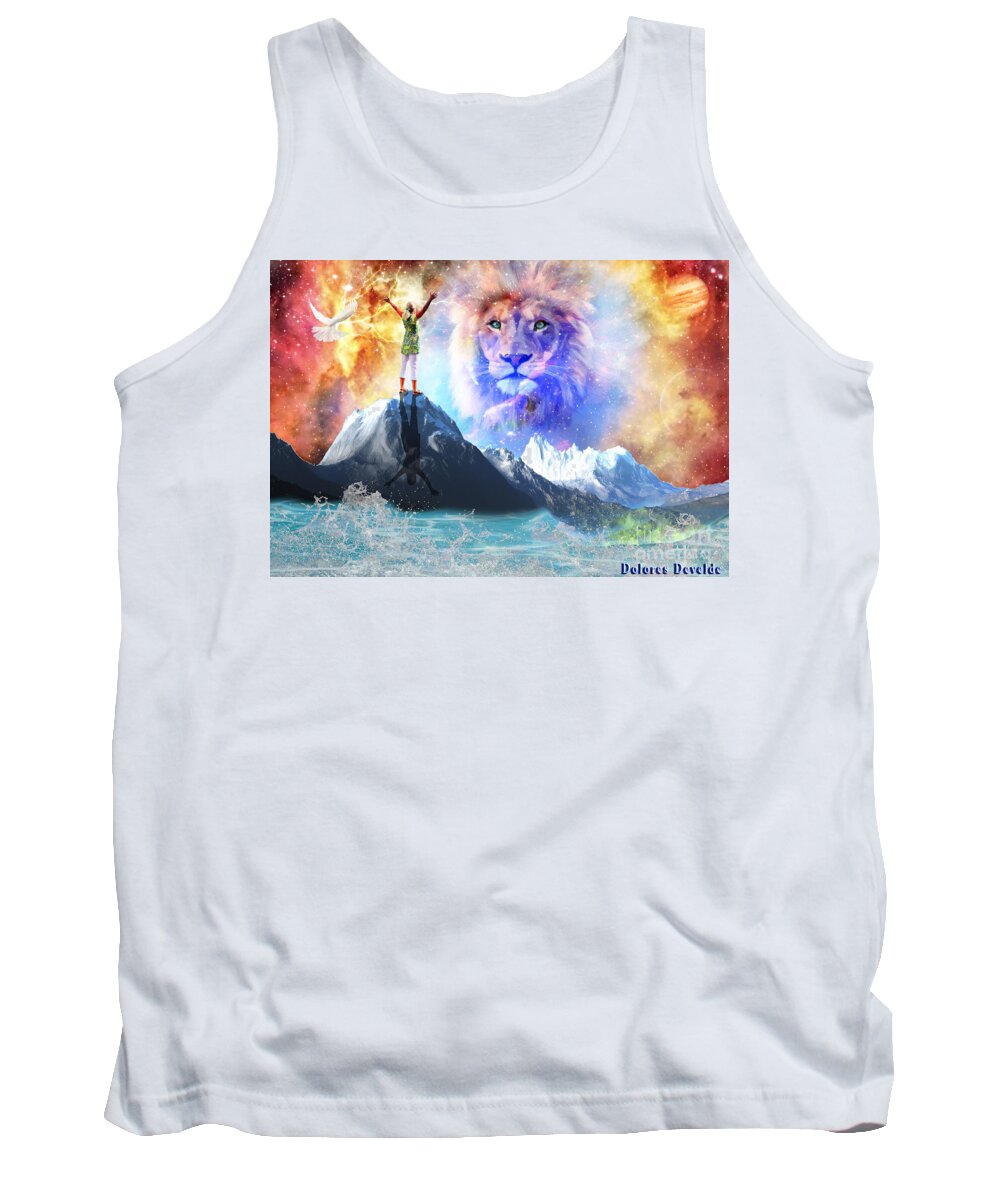 Lion Of Judah Tank Top featuring the digital art Up Close and Personal by Dolores Develde