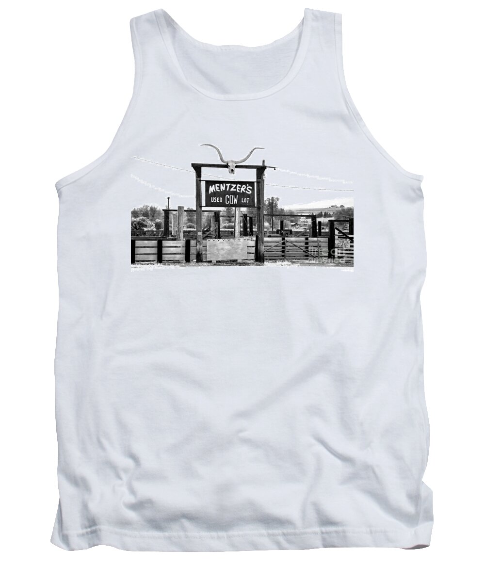 Abstract Tank Top featuring the photograph Used Cow Lot by Lauren Leigh Hunter Fine Art Photography