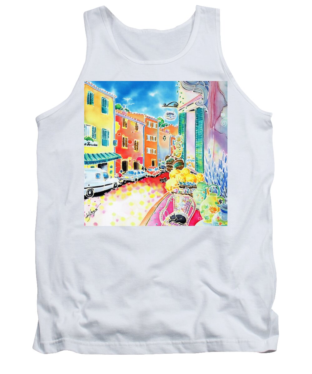 France Tank Top featuring the painting Ville lumineuse by Hisayo OHTA