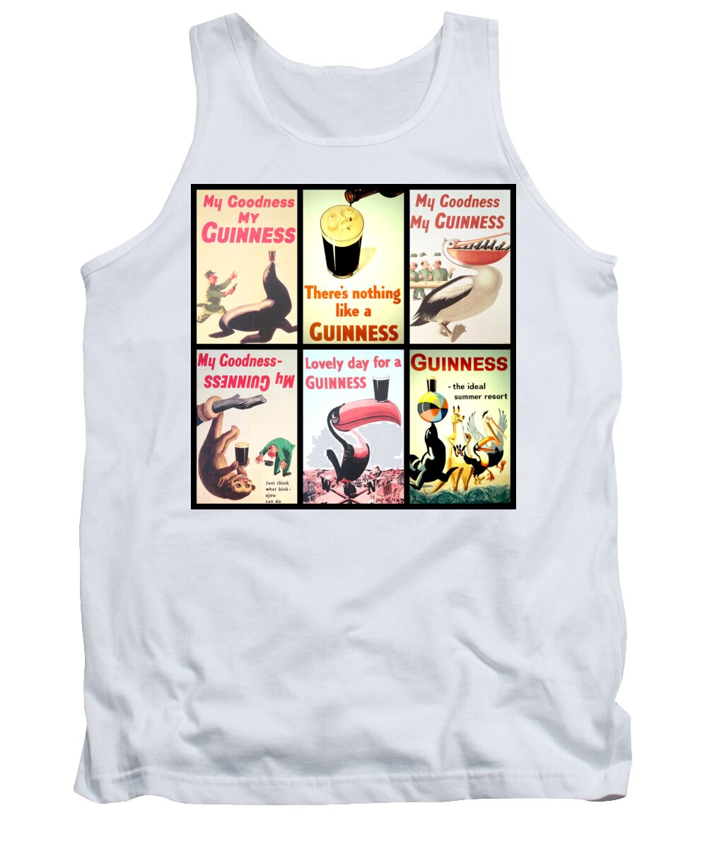 Guinness Collage Tank Top featuring the digital art Vintage Guinness by Georgia Clare