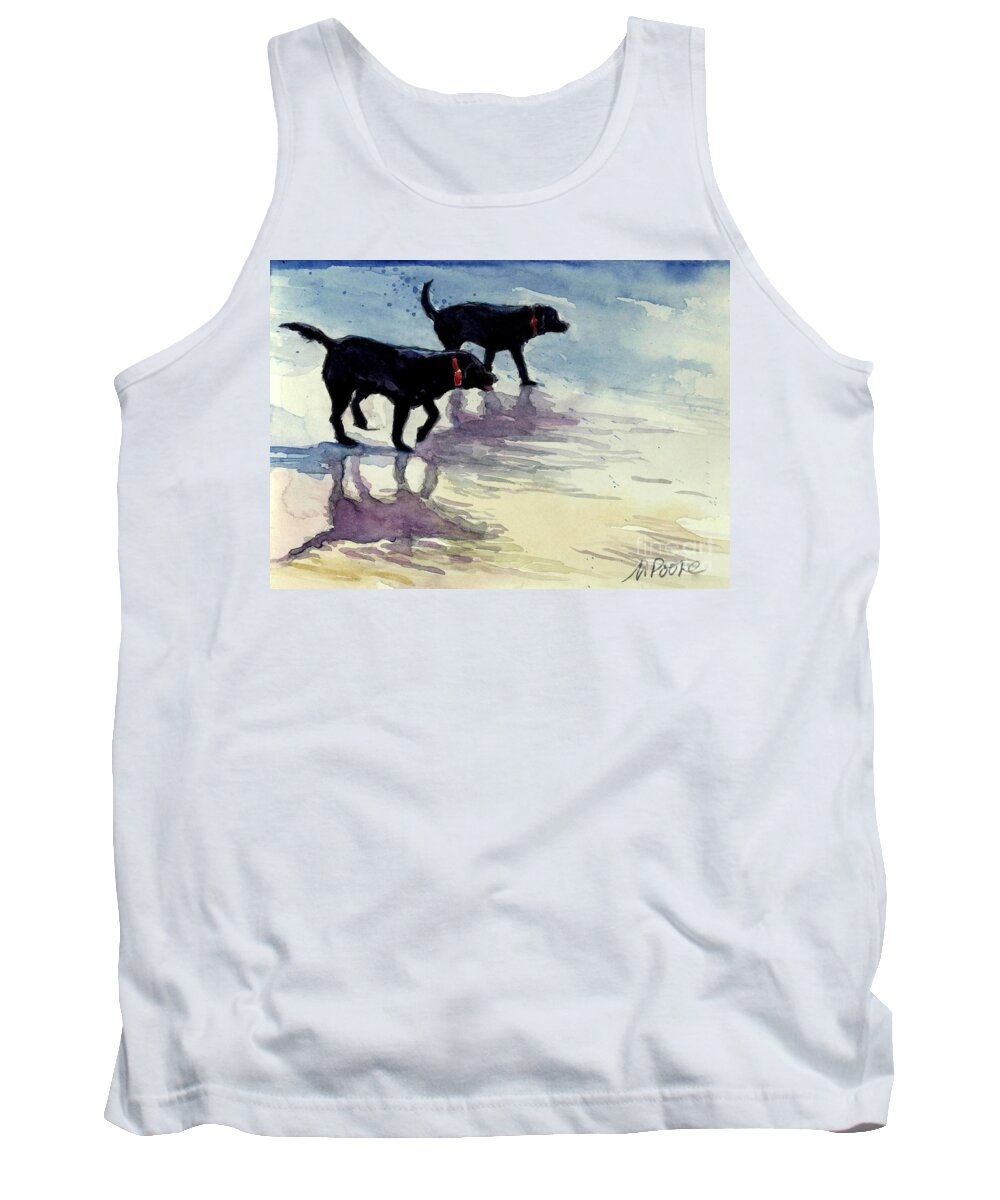 Black Dogs Tank Top featuring the painting Waverunners by Molly Poole