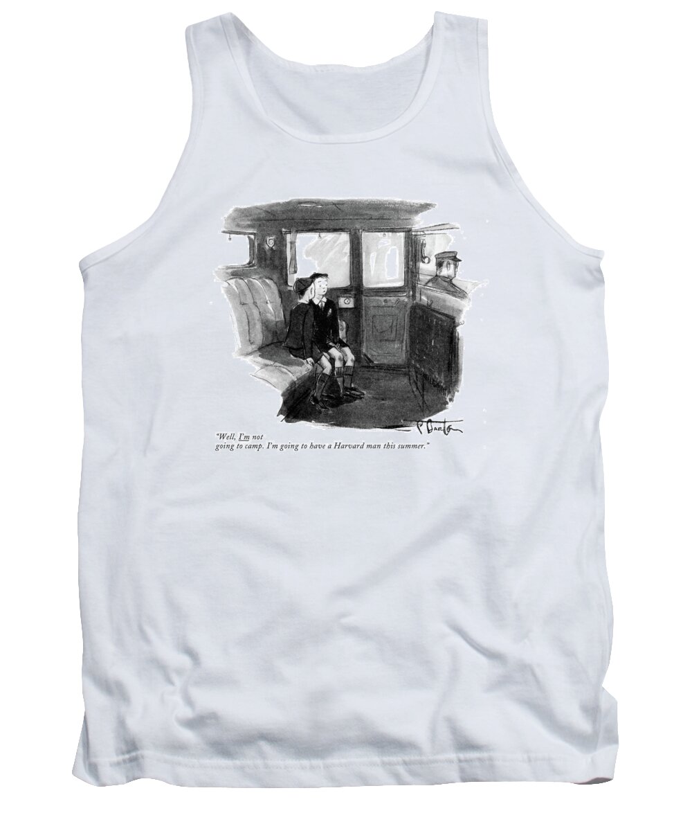 Well Tank Top featuring the drawing A Harvard Man by Perry Barlow