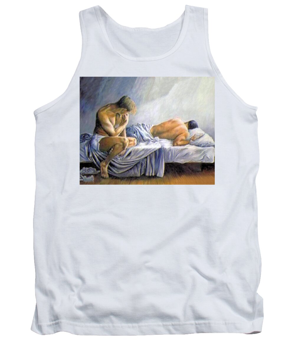 Dreaming Tank Top featuring the painting What is He Dreaming by Troy Caperton