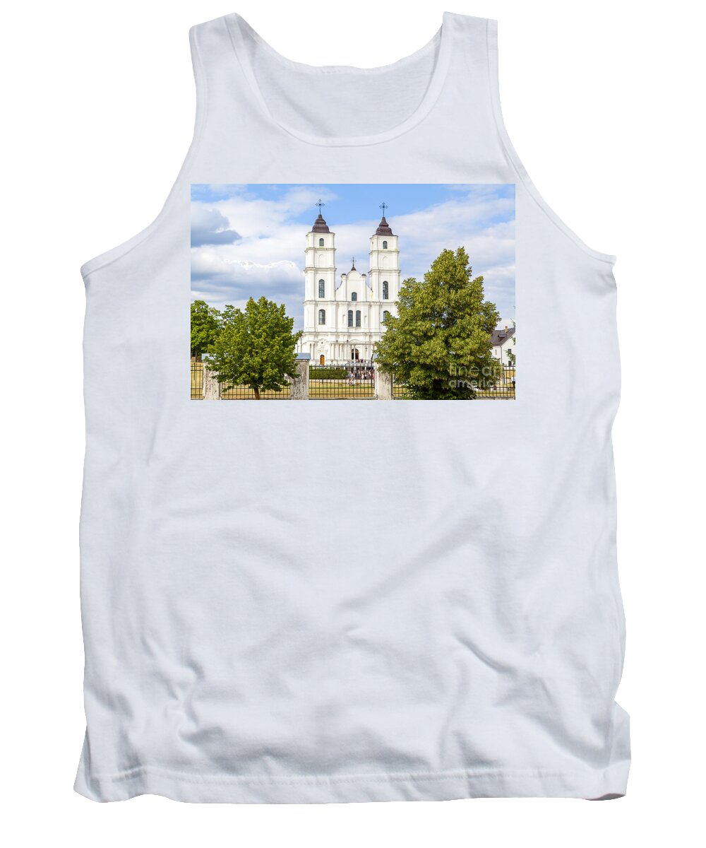  Abbey Tank Top featuring the photograph White church by Gina Koch