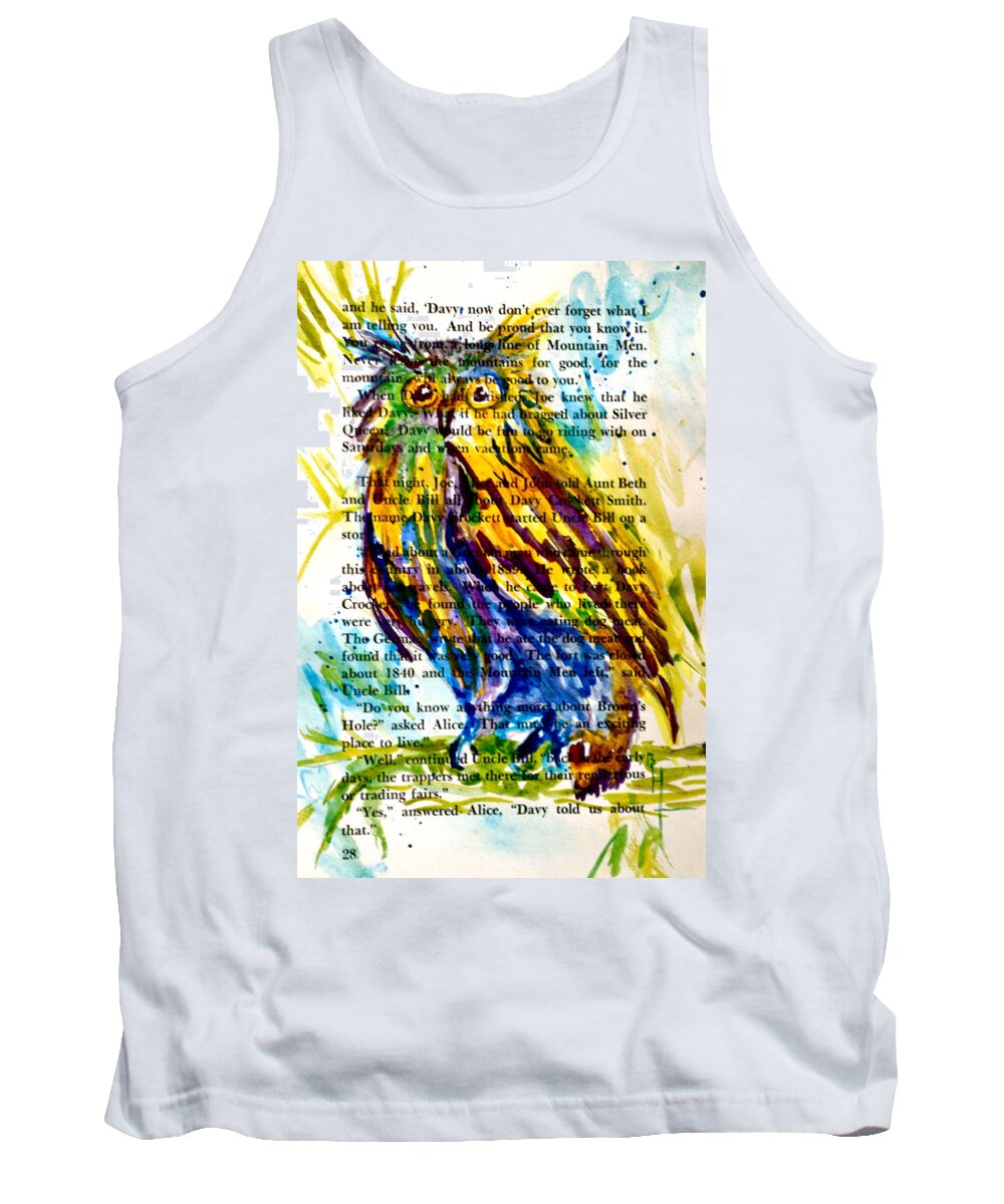 Owl Tank Top featuring the painting Who Is That by Beverley Harper Tinsley