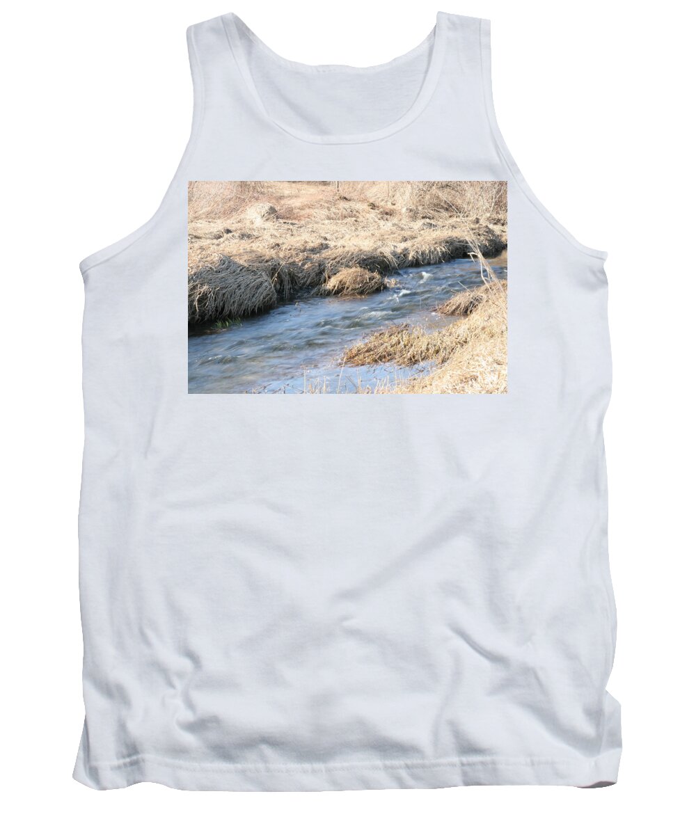 Flowing Water Tank Top featuring the photograph Winter Creek Flow by Neal Eslinger