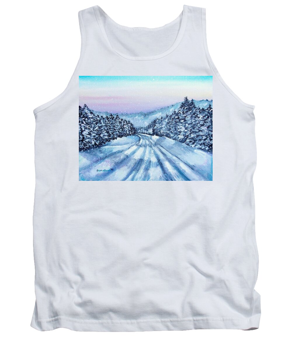 Winter Tank Top featuring the painting Winter Drive by Shana Rowe Jackson