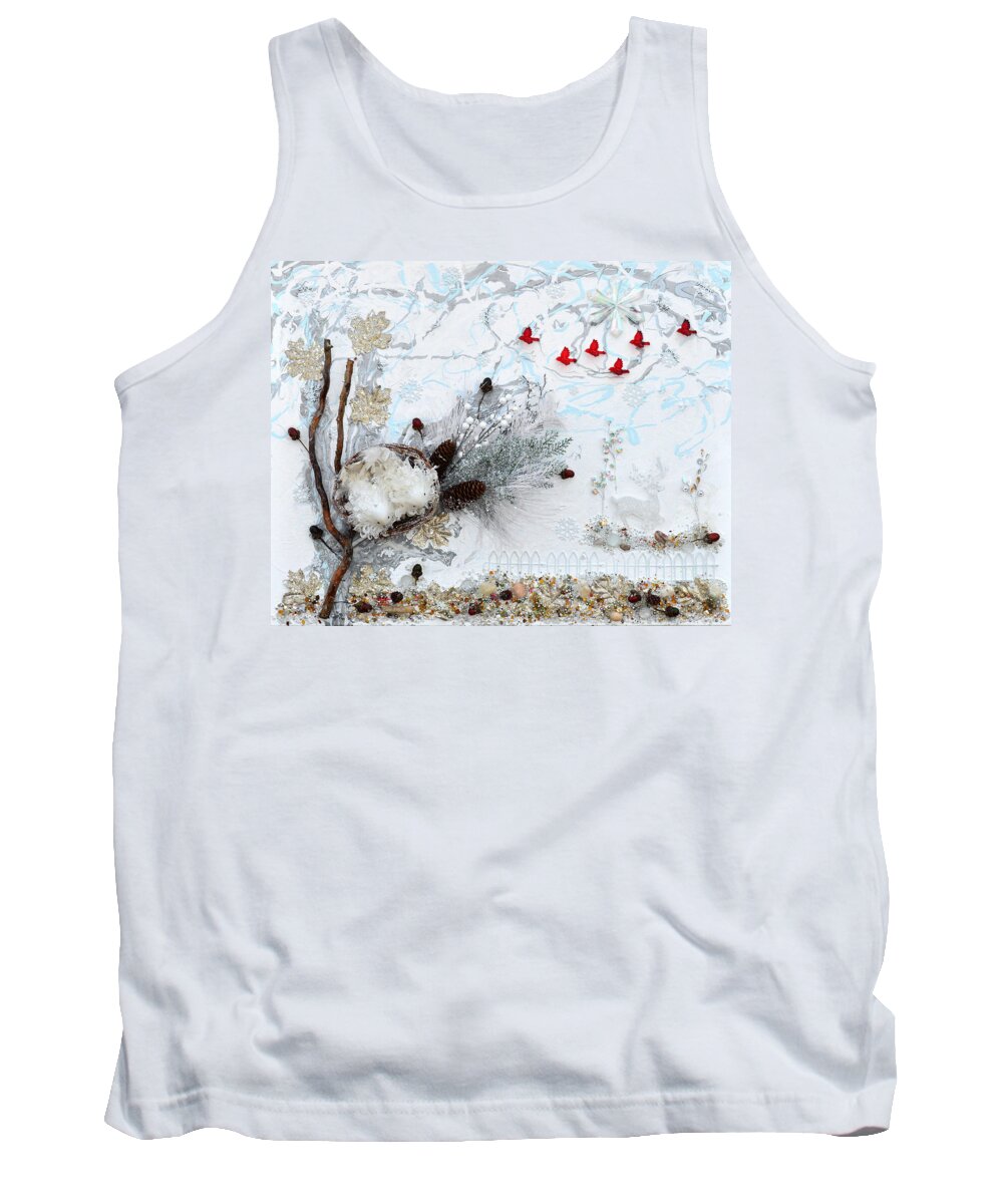 Winter Tank Top featuring the painting Winter Wonderland by Donna Blackhall
