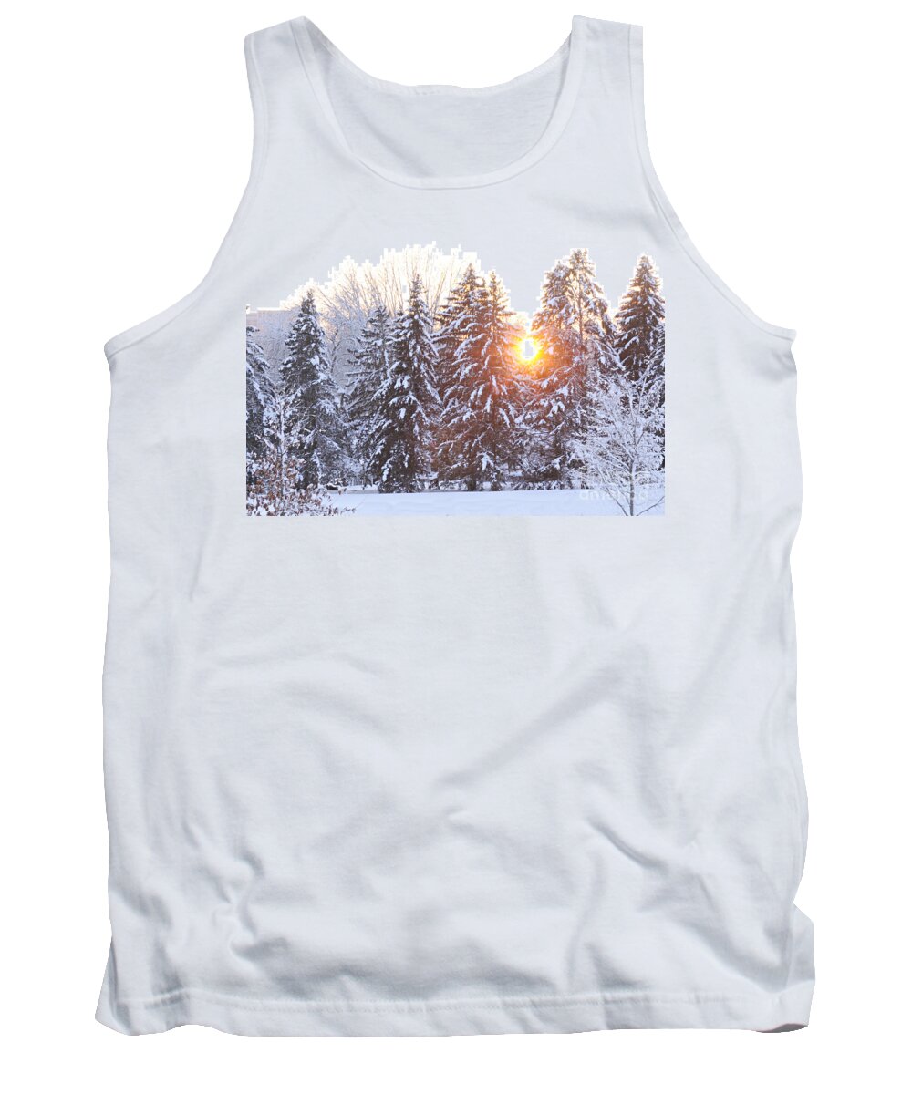 Photography Tank Top featuring the photograph Wintry Sunset by Larry Ricker