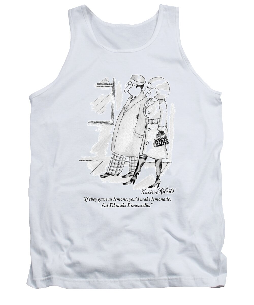 
Media Id 132617 Tank Top featuring the drawing Woman To Man by Victoria Roberts