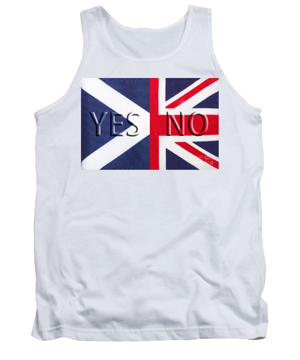 Union Jack Tank Top featuring the photograph Yes No by Diane Macdonald