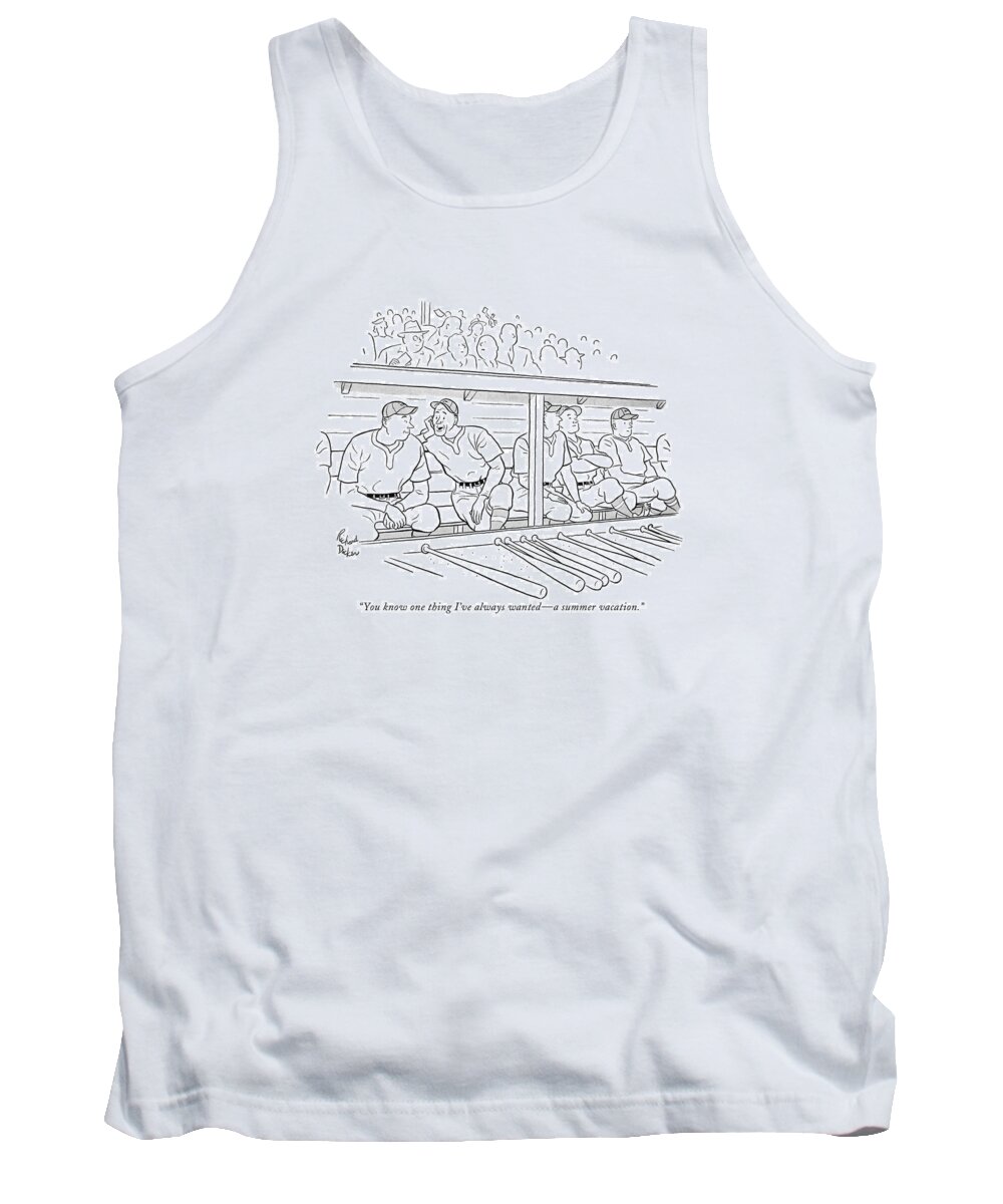 Sports Tank Top featuring the drawing Summer Vacation by Richard Decker