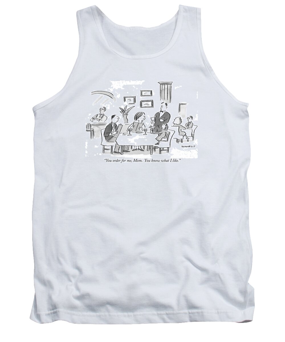 Dining Tank Top featuring the drawing You Order by Liza Donnelly