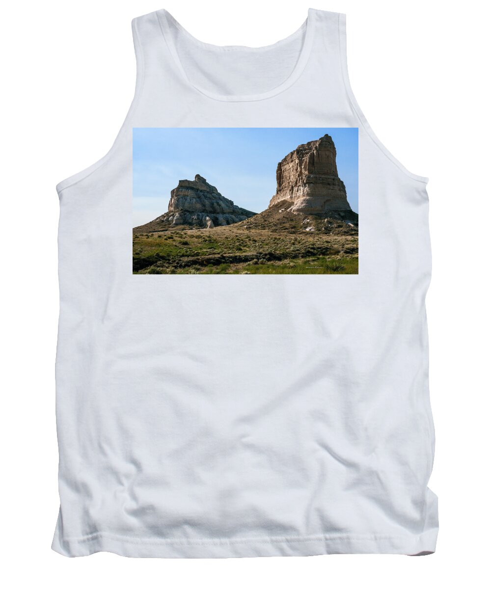 Western Nebraska Tank Top featuring the photograph Jailhouse Rock And Courthouse Rock #1 by Ed Peterson