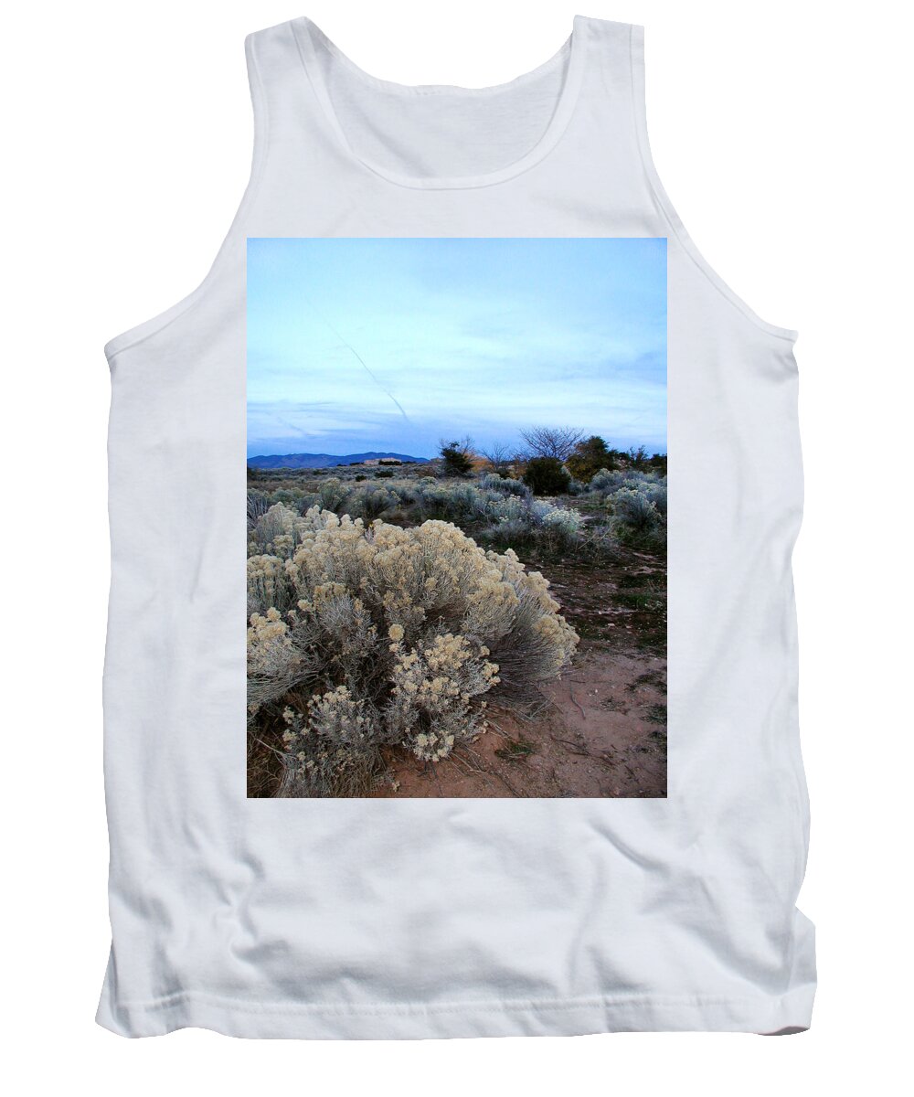 Santa Fe Tank Top featuring the photograph A Desert View after Sunset by Kathleen Grace