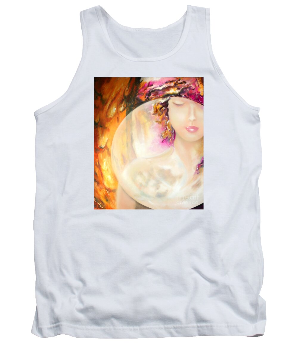Angel Luna Tank Top featuring the painting Angel Luna by Michael Rock