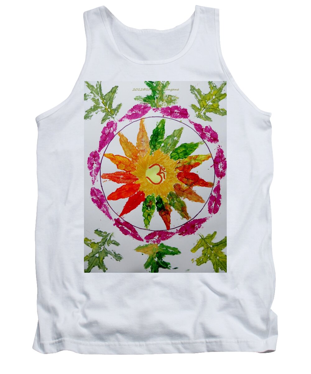 Radial Balance Tank Top featuring the painting Autumn Chakra by Sonali Gangane