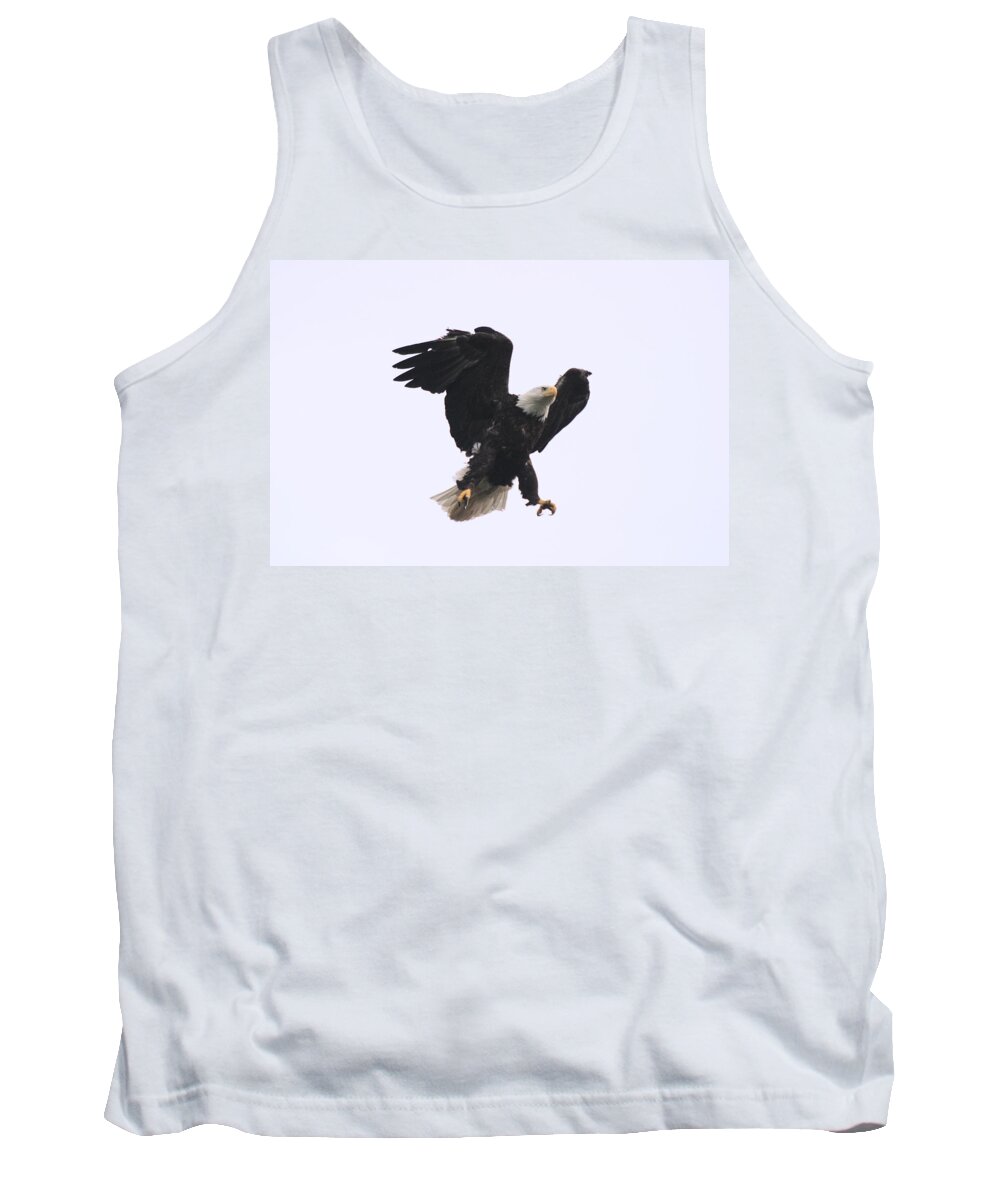  American Bald Eagle Tank Top featuring the photograph Bald Eagle Tallons Open by Kym Backland