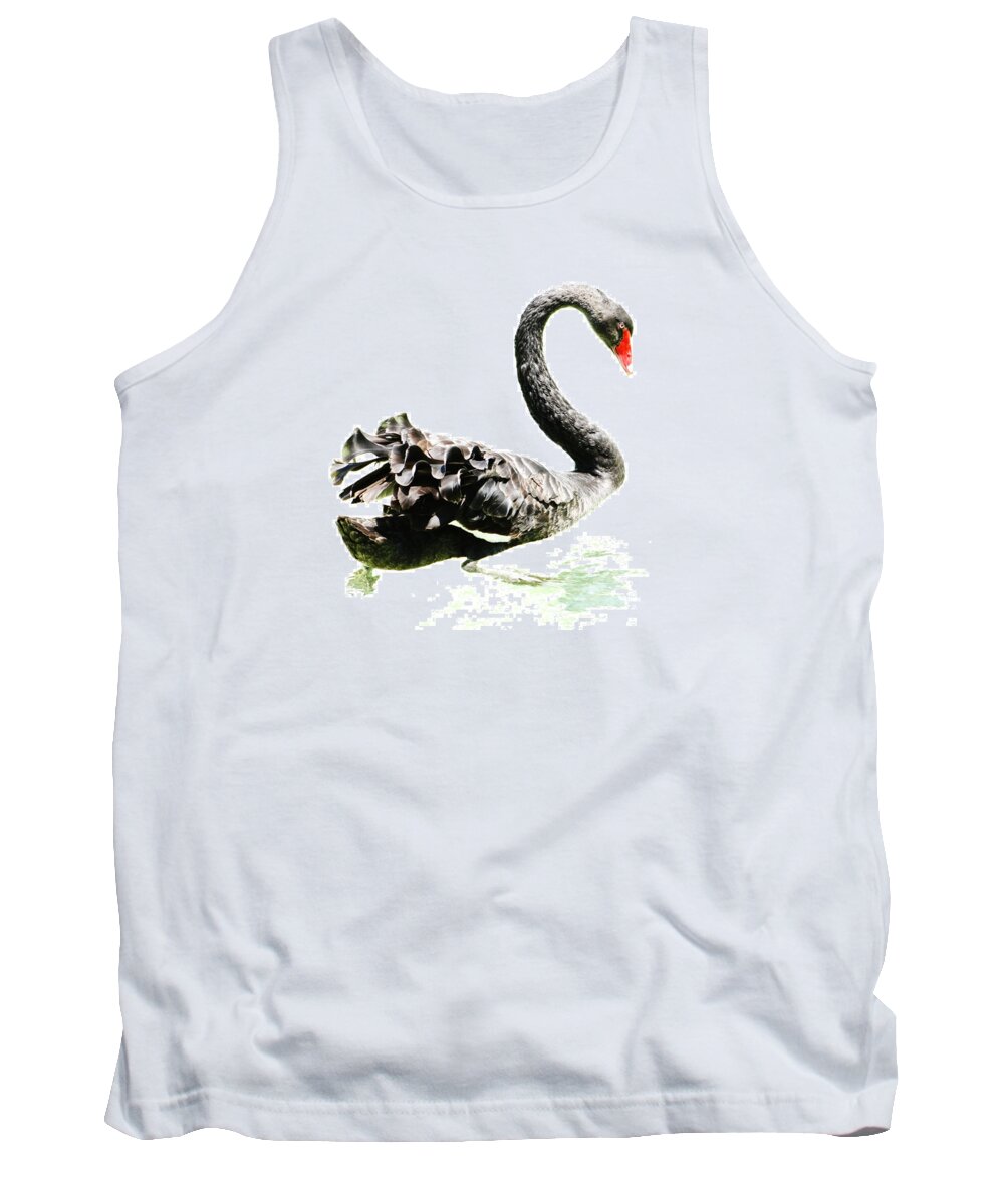 Black Swan Tank Top featuring the photograph Black Swan by Scott Wood