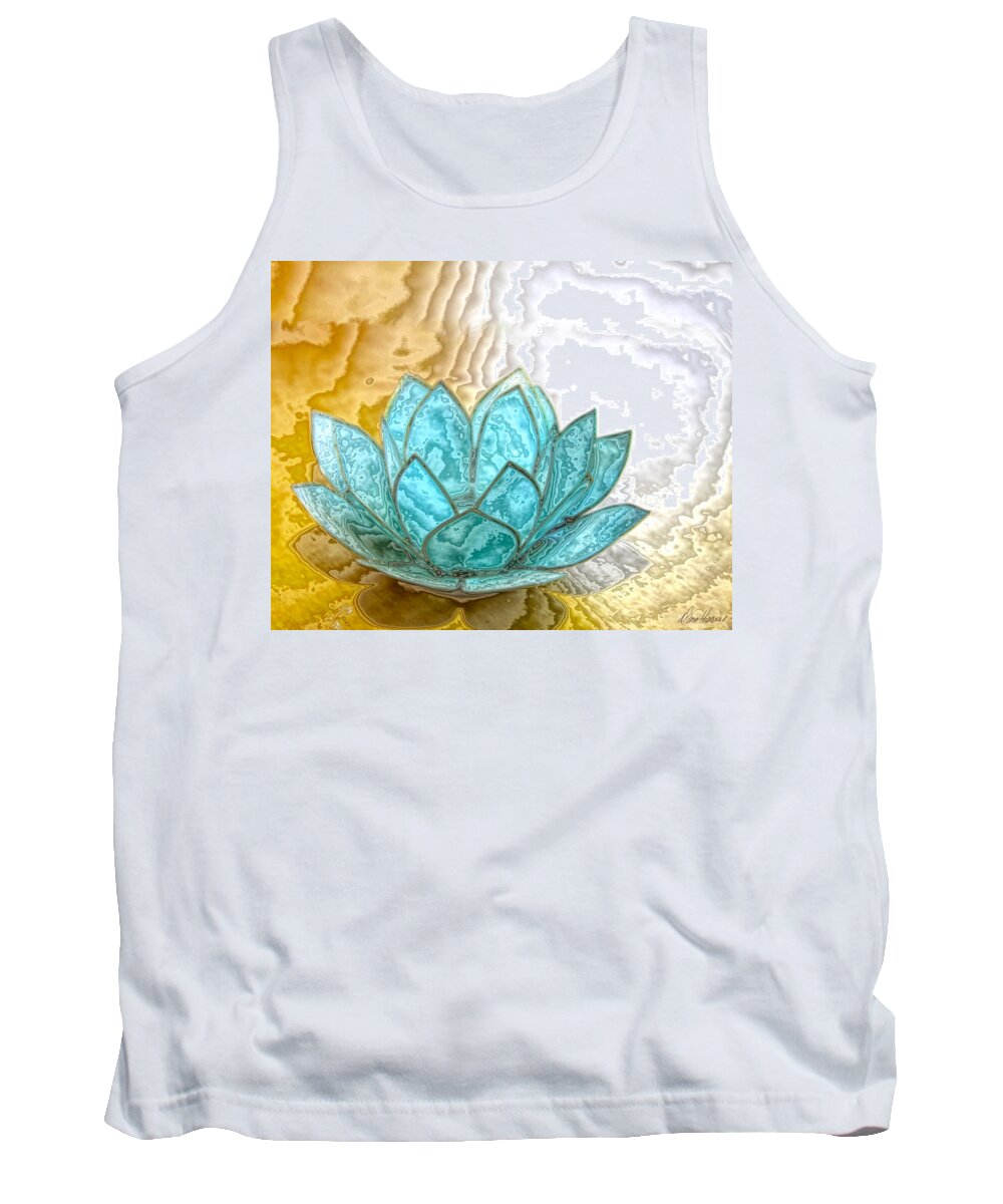 Blue Tank Top featuring the photograph Blue Lotus by Diana Haronis