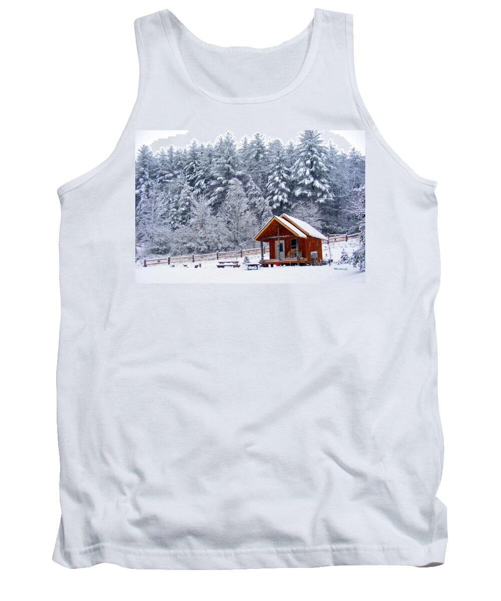 Cabins Tank Top featuring the photograph Cabin in the Snow by Duane McCullough