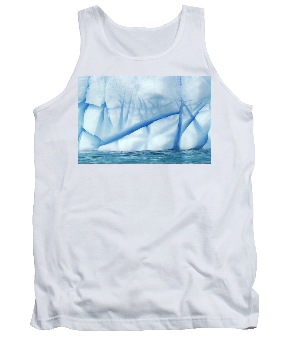 Mp Tank Top featuring the photograph Crevasses Created By The Melting by Jan Vermeer