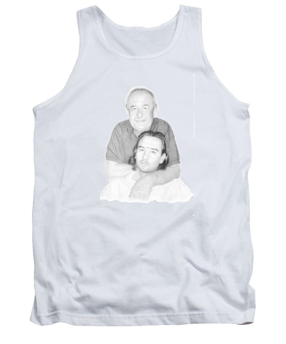 Portrait Tank Top featuring the drawing Father and Son by Conrad Mieschke