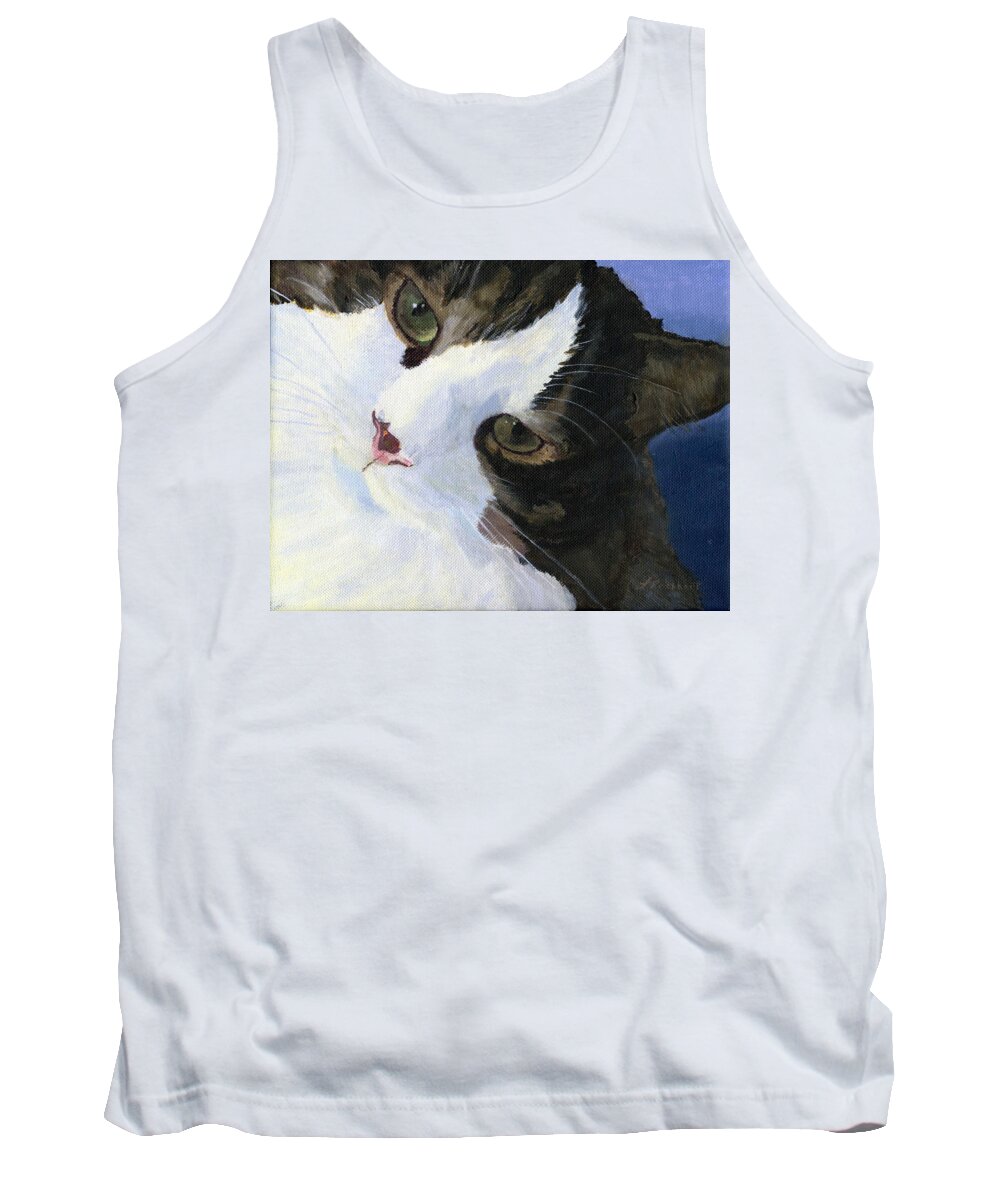 Cat Tank Top featuring the painting Harley by Lynne Reichhart
