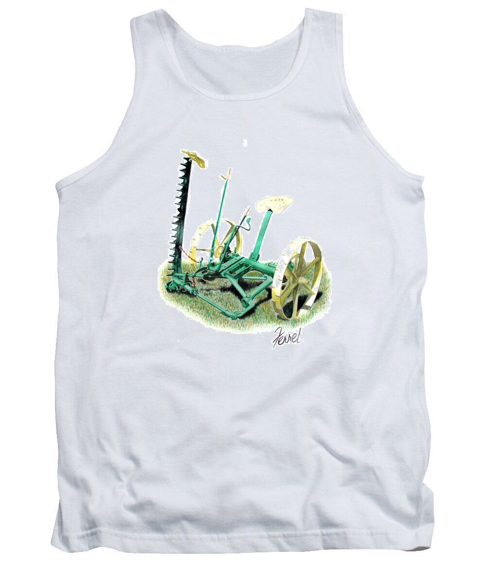 Hay Cutter Tank Top featuring the painting Hay Cutter by Ferrel Cordle