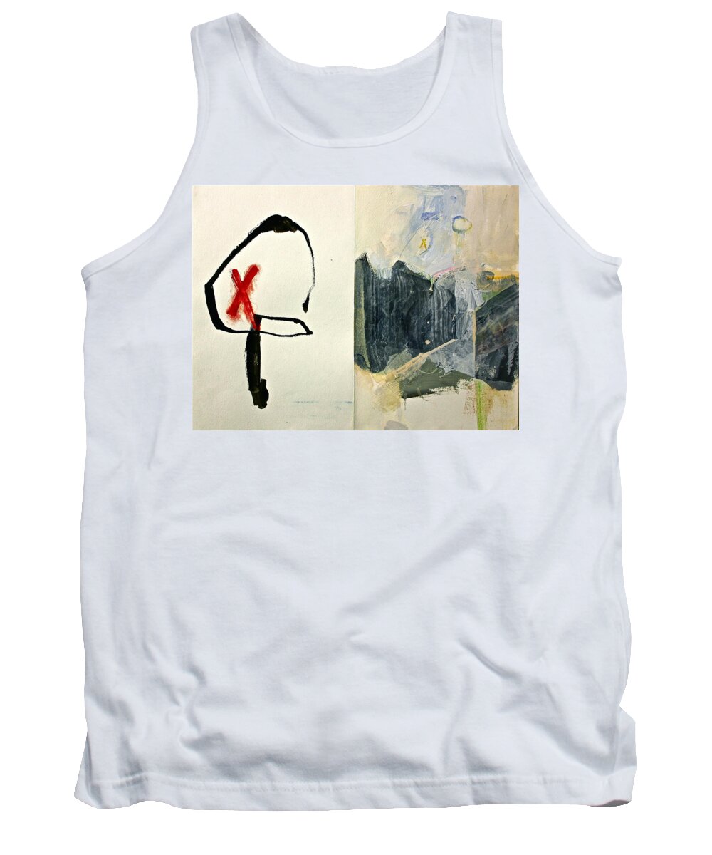 Abstract Paintings Tank Top featuring the painting Hits And Mrs or Kami Hito e 1 by Cliff Spohn