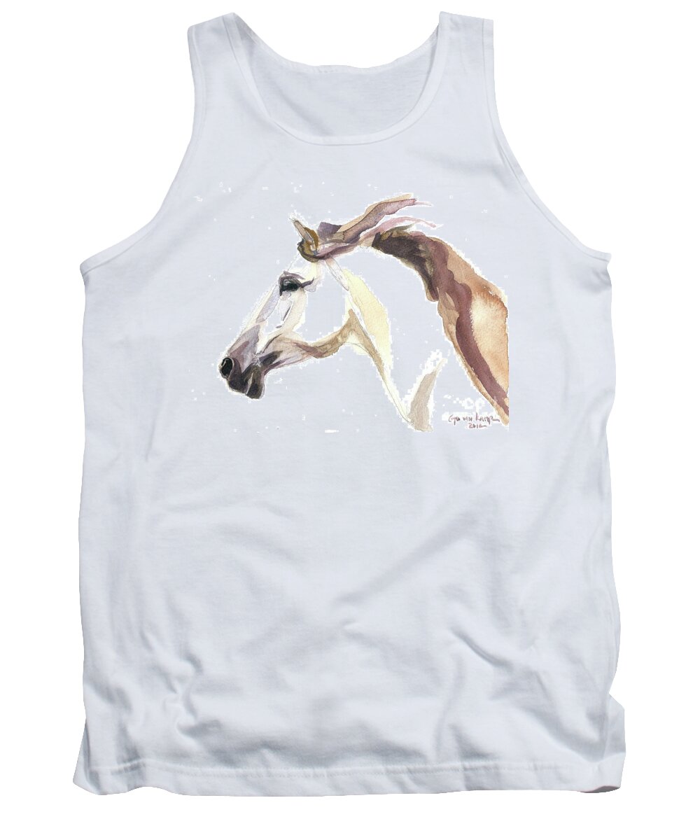 Horse Tank Top featuring the painting Horse - Julia by Go Van Kampen