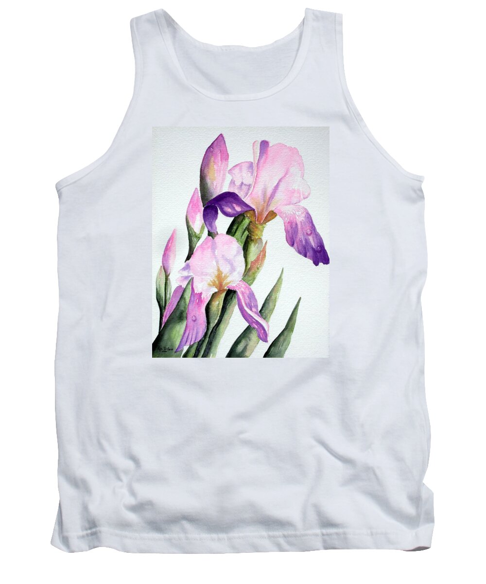 Flowers Tank Top featuring the painting Iris by Lyn DeLano