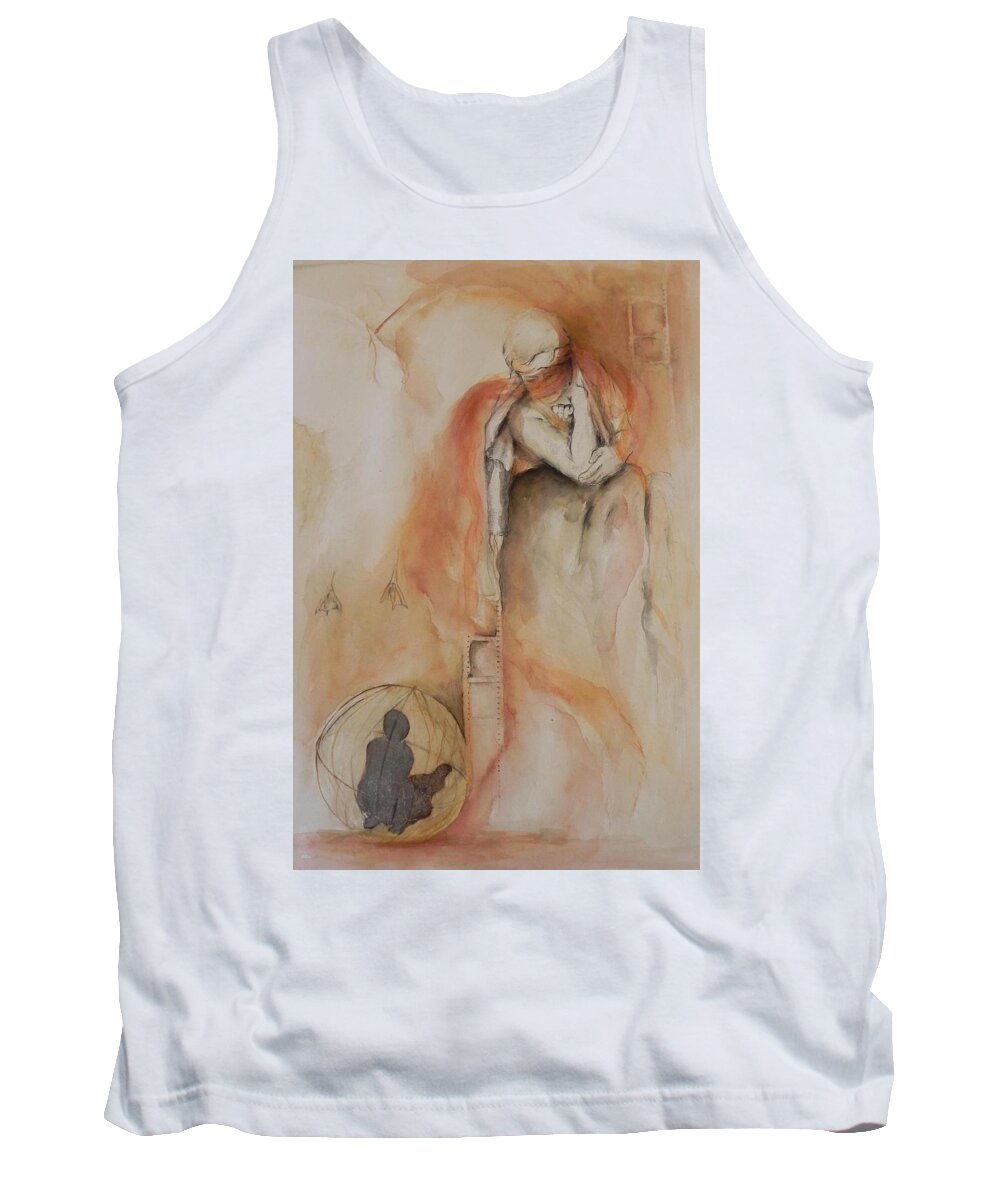 Escape Tank Top featuring the painting Liberation by Ilona Petzer
