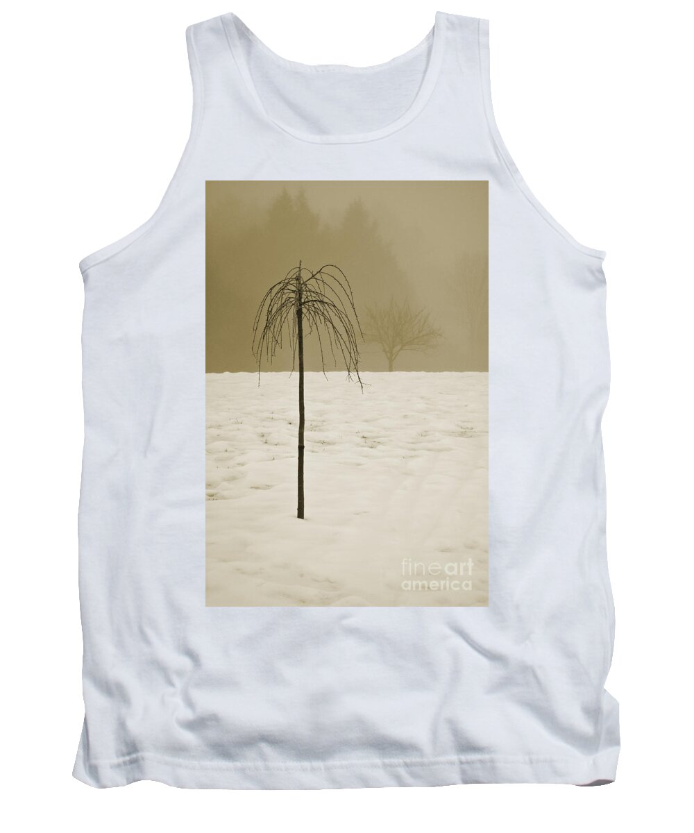 Snow Tank Top featuring the photograph Lone Tree and Winter Landscape by David Gordon