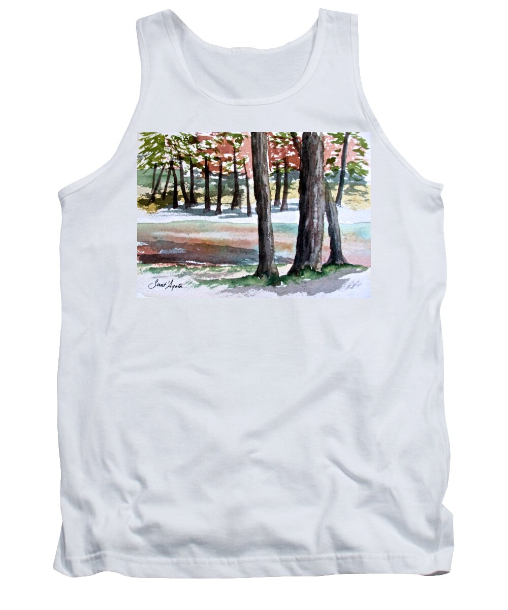 Lost Tank Top featuring the painting Lost Maples by Frank SantAgata