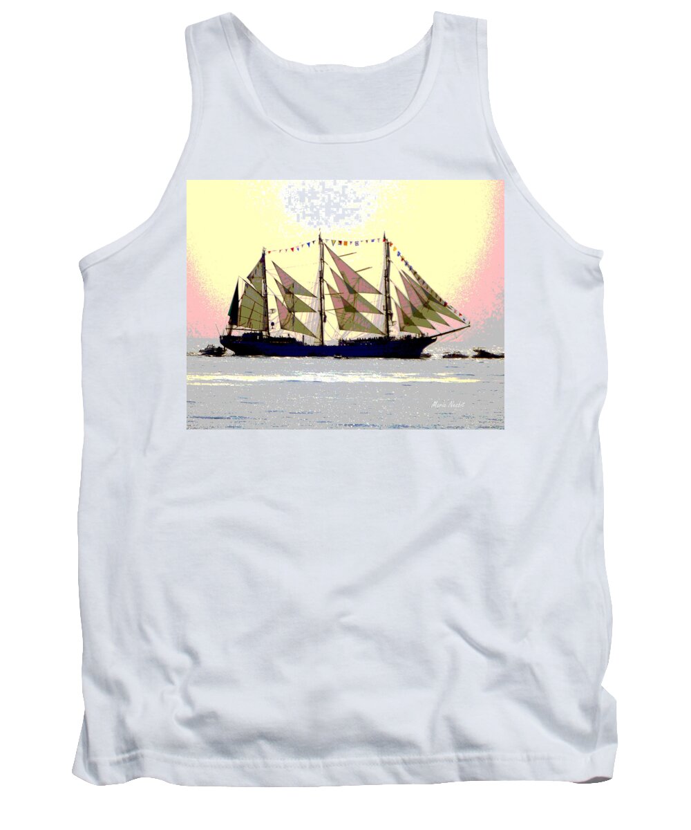 Boat Tank Top featuring the photograph Mystical Voyage by Maria Nesbit