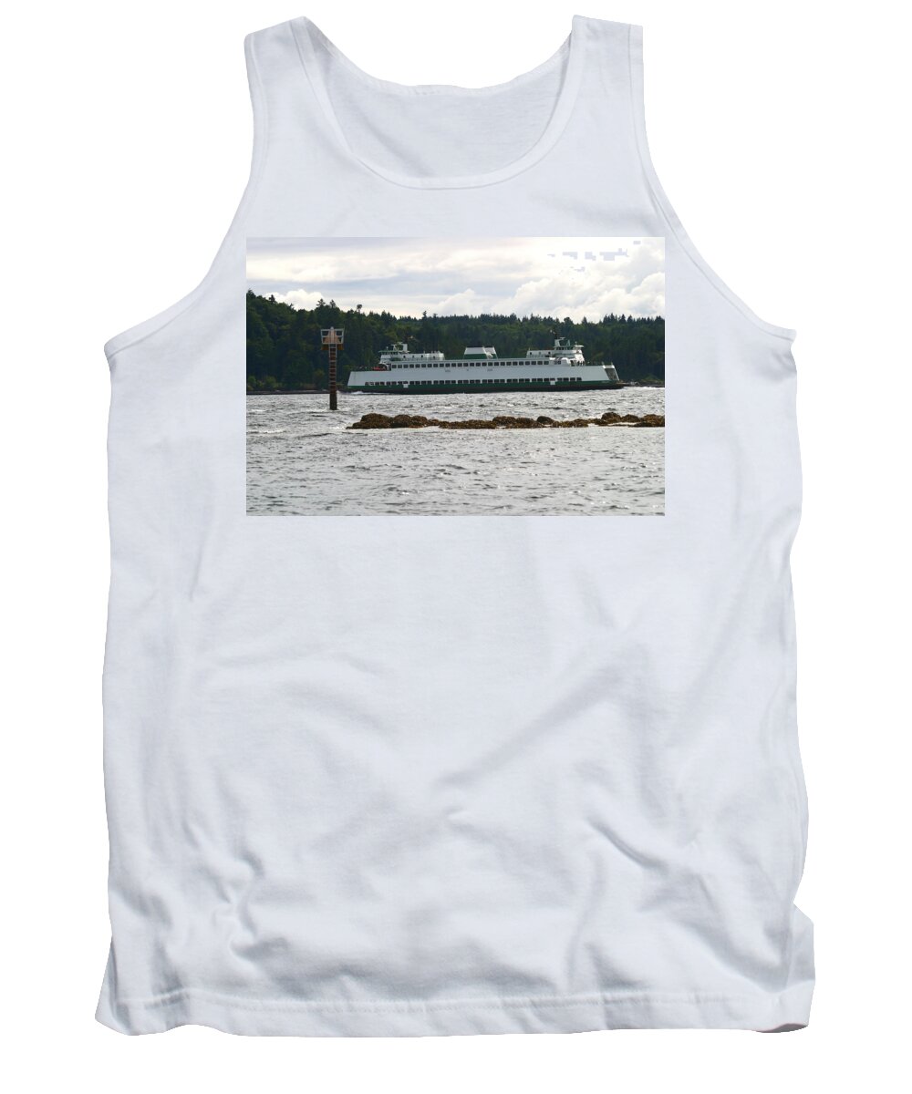 Ferry Boat Tank Top featuring the photograph Sealth FerryBoat Rich Passage by Kym Backland