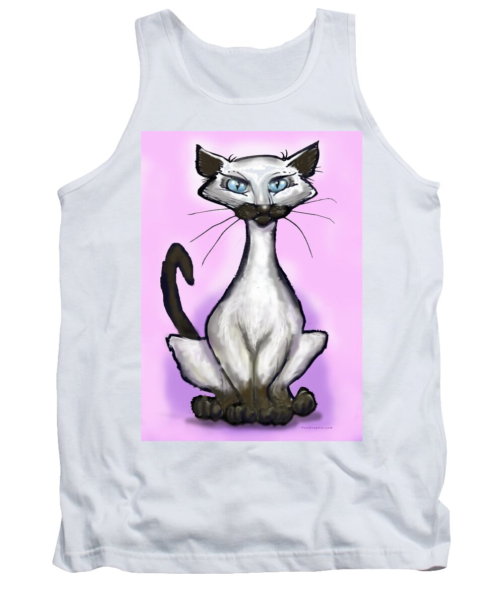 Siamese Tank Top featuring the painting Siamese Cat by Kevin Middleton