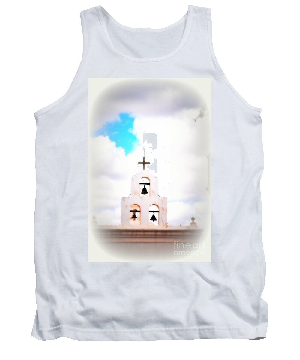 Chapel Tank Top featuring the photograph The BellTower in Tuscon AZ by Susanne Van Hulst