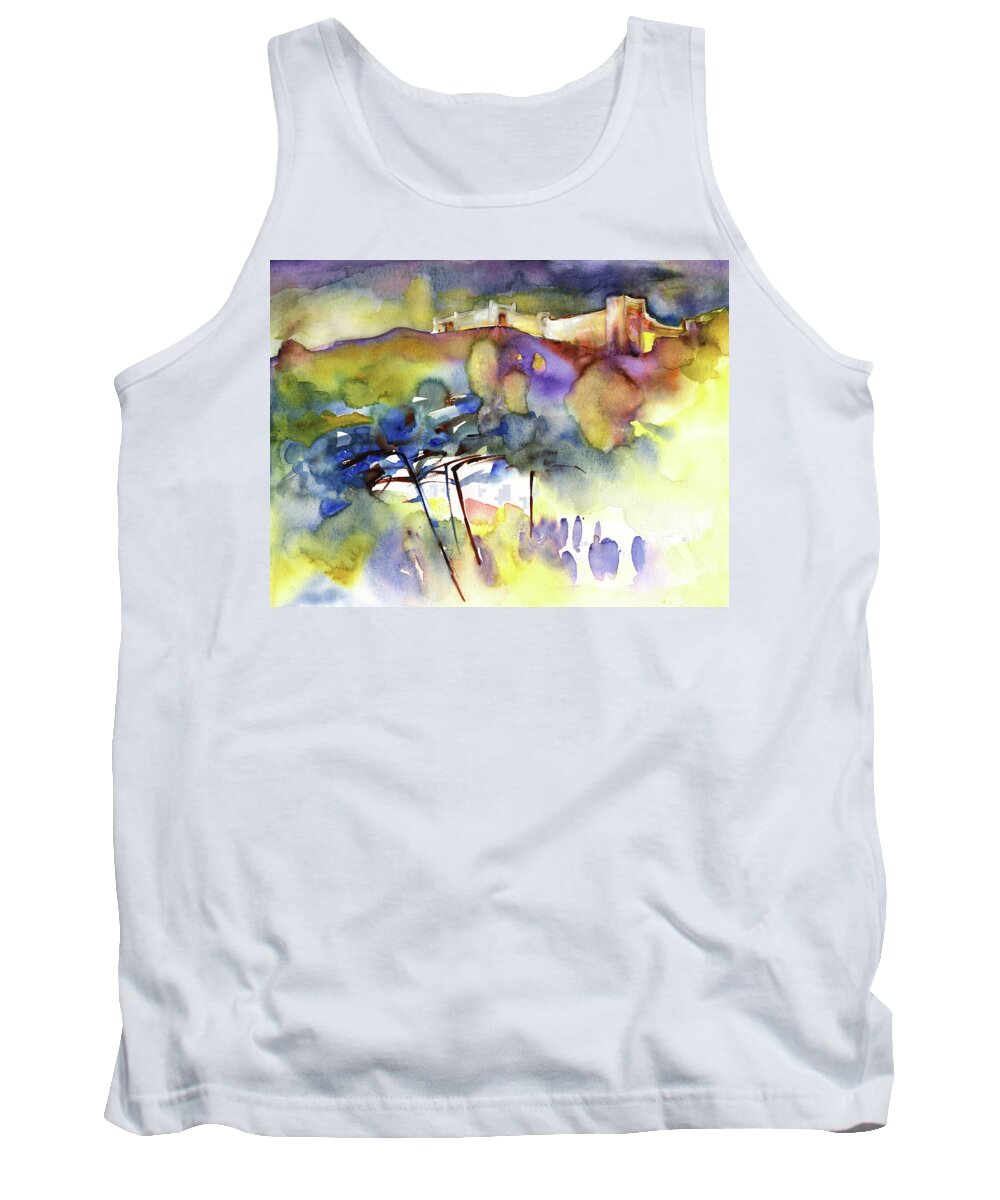 Landscapes Tank Top featuring the painting The Castle on Planet Goodaboom by Miki De Goodaboom