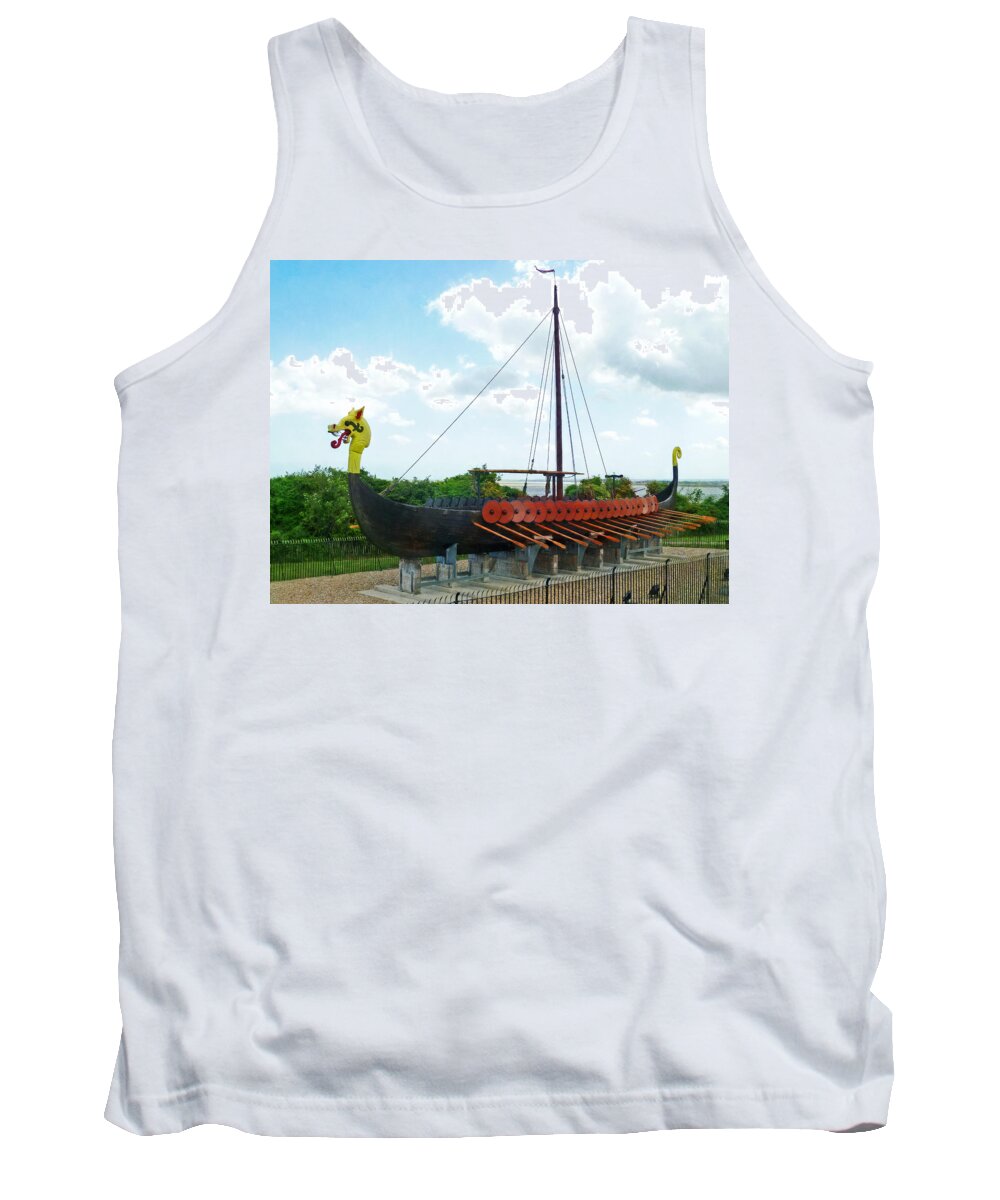 Hugin Tank Top featuring the photograph Viking Bay in Broadstairs in England by Steve Taylor