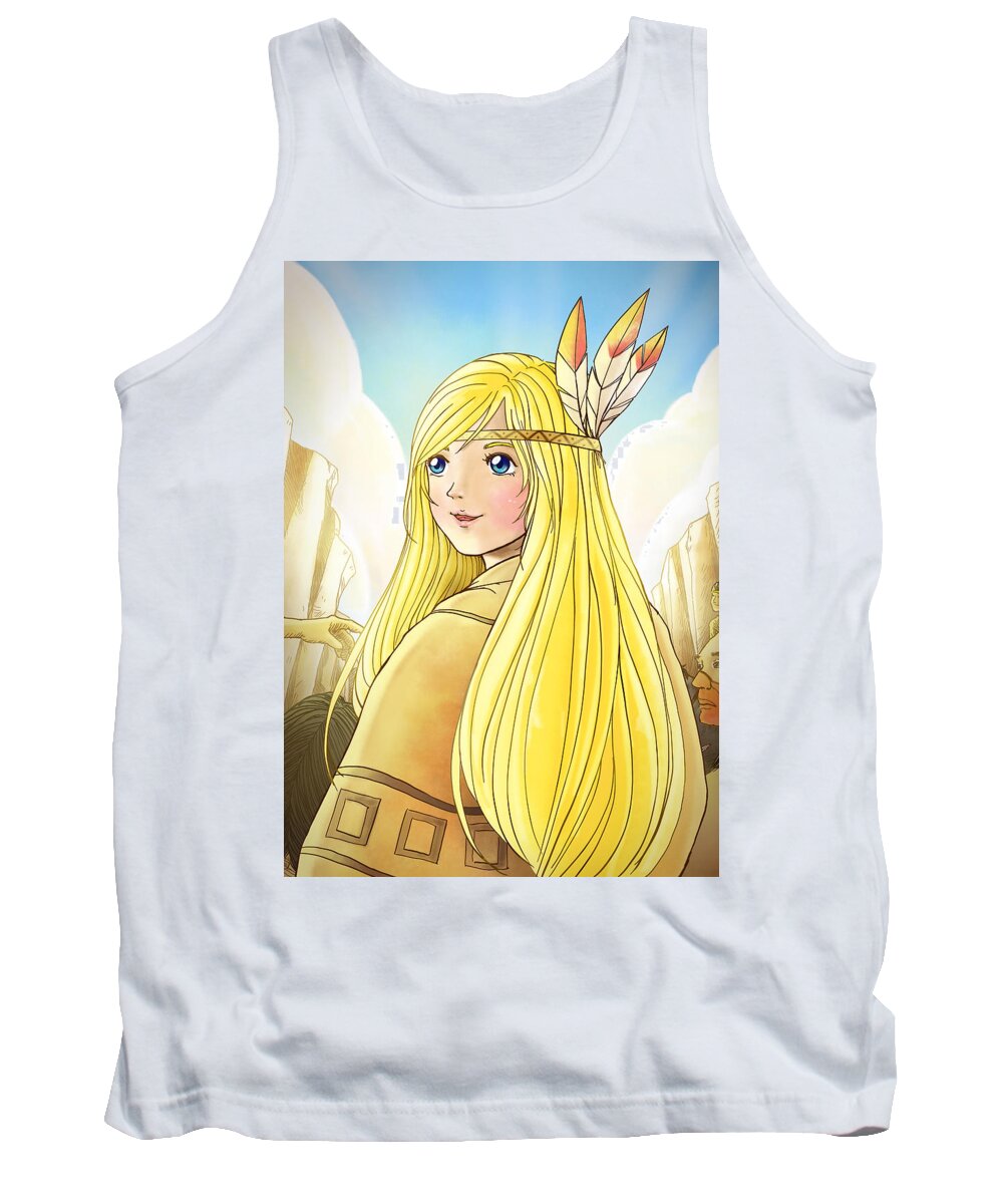 wild West Tank Top featuring the painting Indian Princess Tammy by Reynold Jay