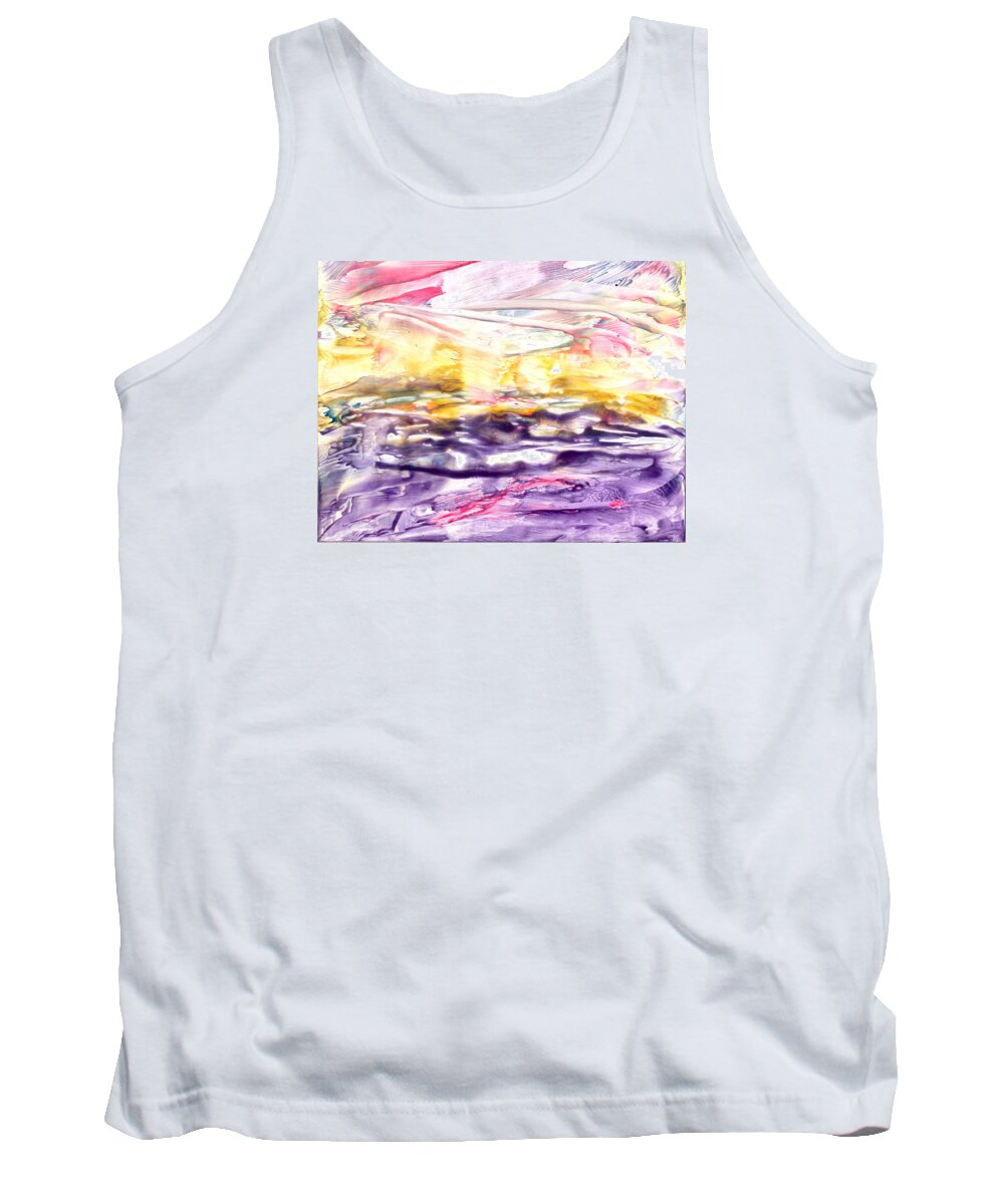 Ocean Tank Top featuring the painting Tornado Far away by Heather Hennick