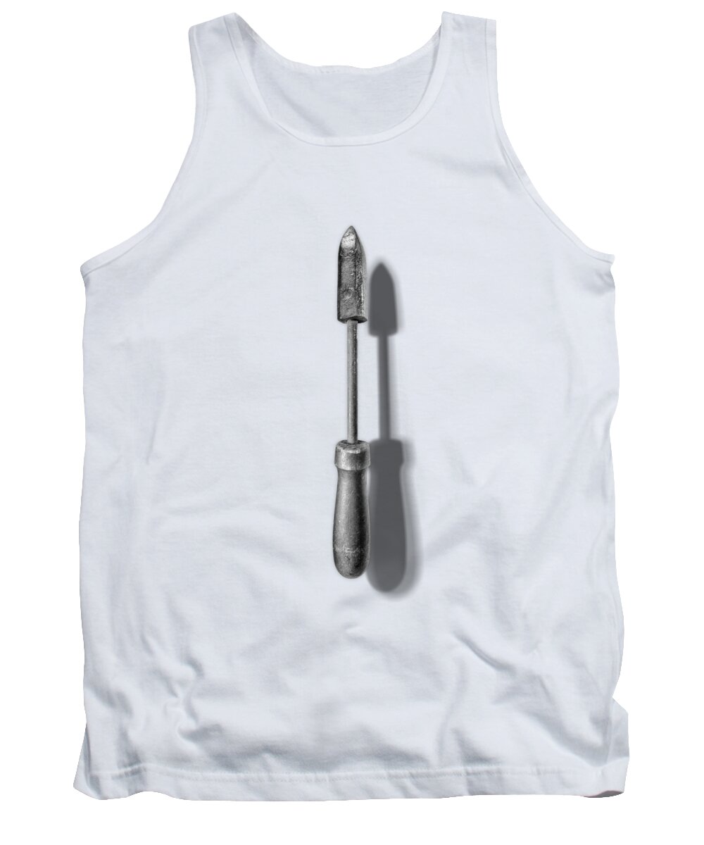 Hand Tool Tank Top featuring the photograph Antique Soldering Iron in Black and White by YoPedro