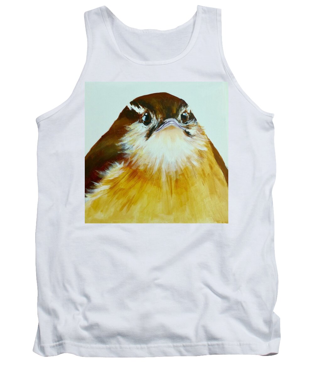 Carolina Wren Tank Top featuring the painting Carolina Wren #1 by Pat Dolan