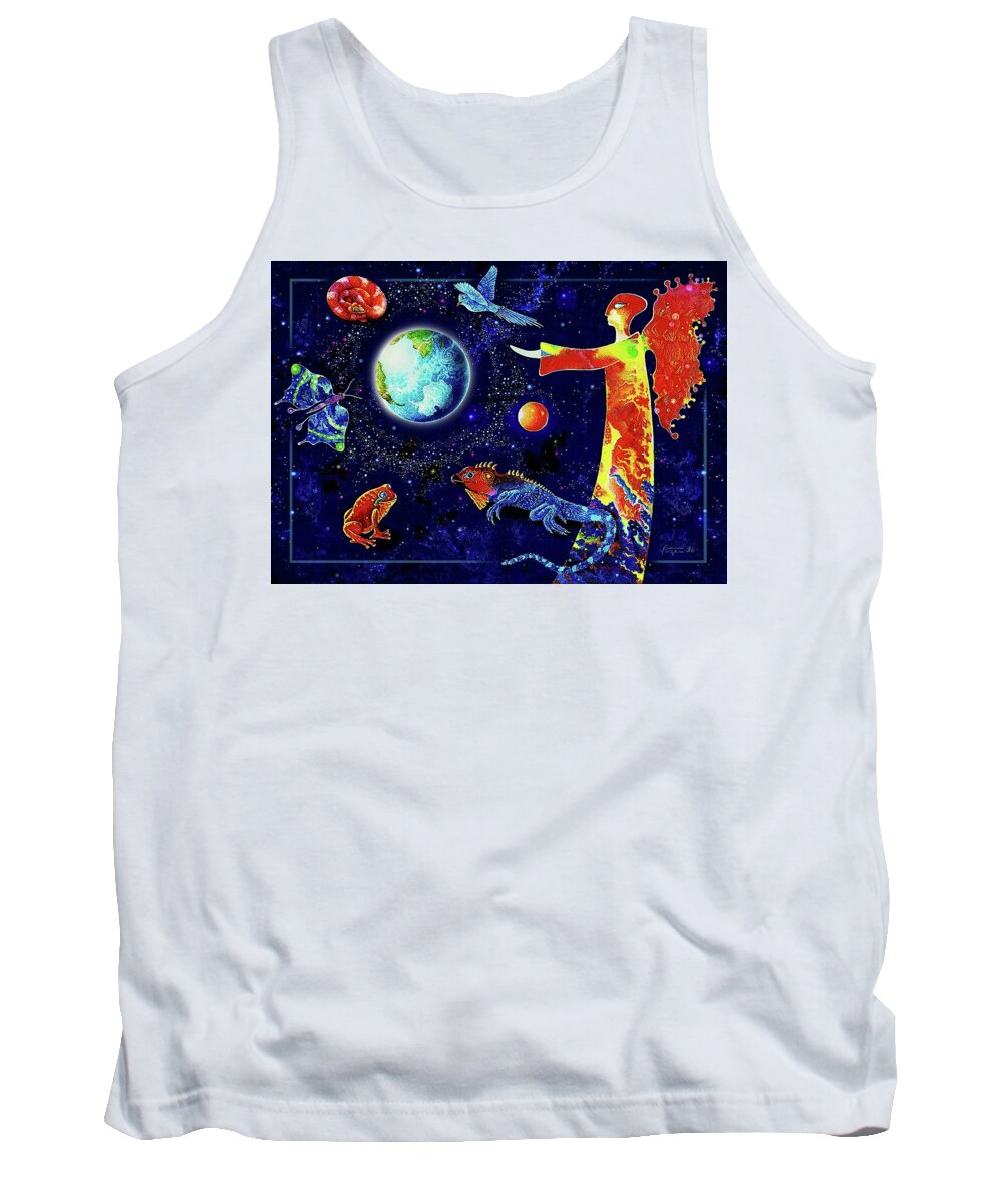 Circle Tank Top featuring the painting CIRCLE of LIFE #2 by Hartmut Jager