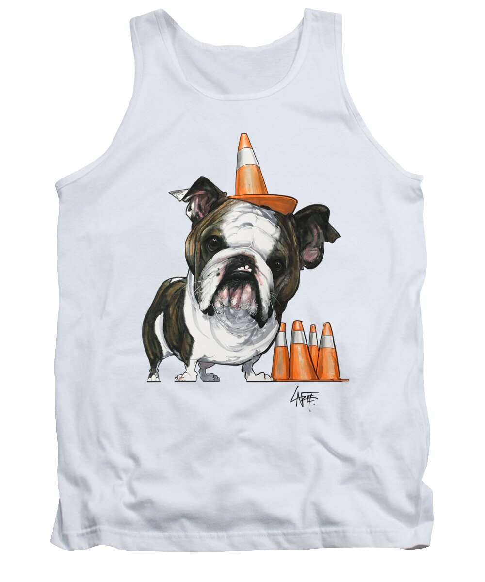 English Bulldog Tank Top featuring the drawing Crawford 19-1019 by Canine Caricatures By John LaFree