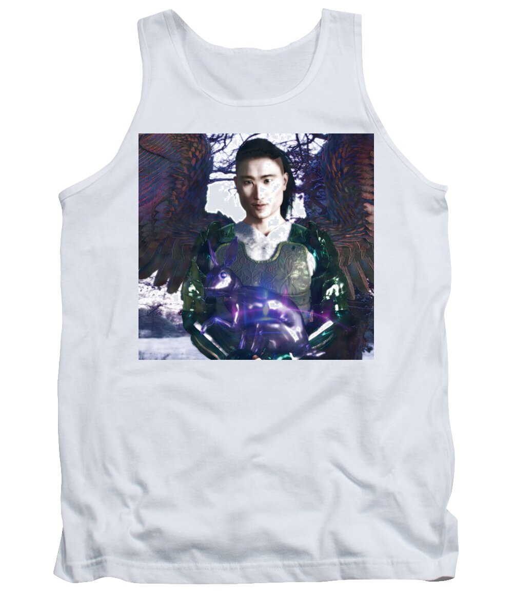 Angel Tank Top featuring the digital art Easter Angel 5 #1 by Suzanne Silvir